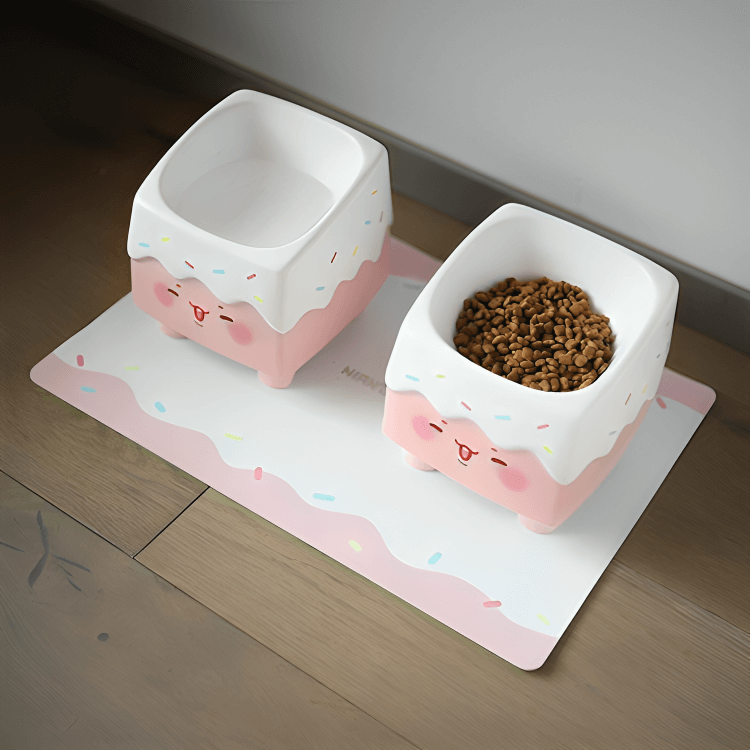 Wide and Deep Design for Comfortable Cat Dining -KtKitty