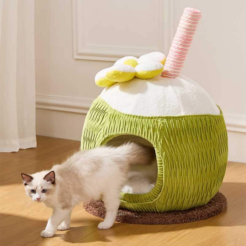 Cozy Coconut Cat Cave Bed