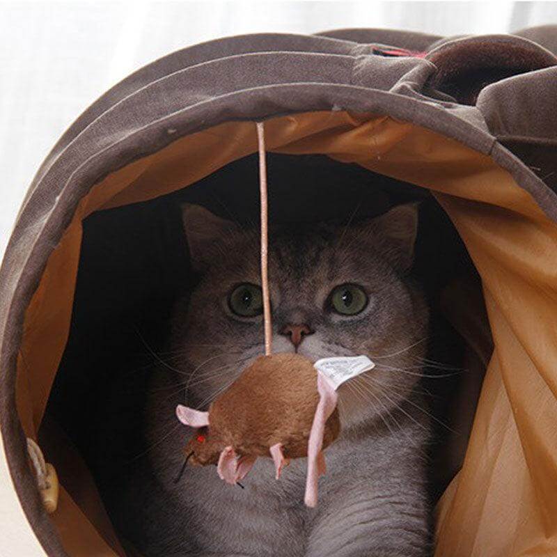 SnuggleTunnel Cat Bed – Cozy Tunnel Hideaway for Stylish Cats