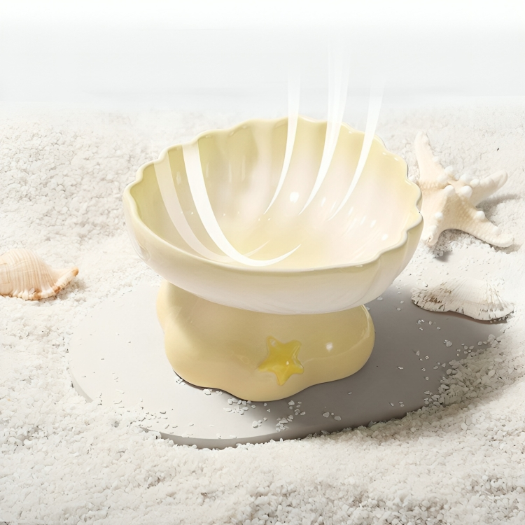 Shell Cat Food & Water Bowl - Perfect for Cats Who Love Comfort and Style-KtKitty
