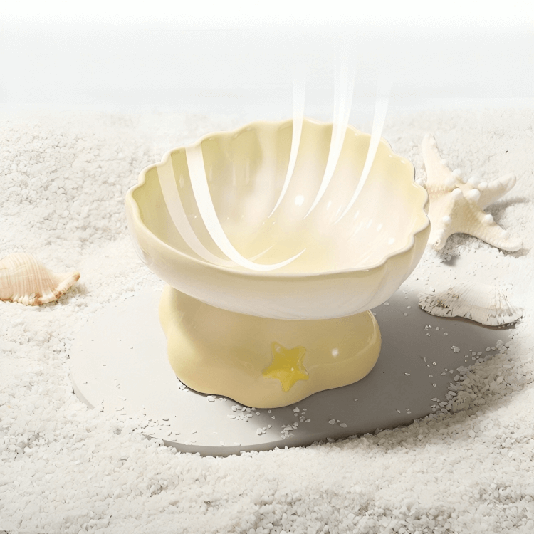 Shell Cat Food & Water Bowl - Perfect for Cats Who Love Comfort and Style-KtKitty