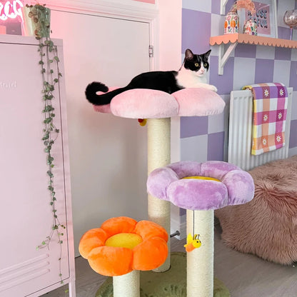 Three Flower Cat Tree