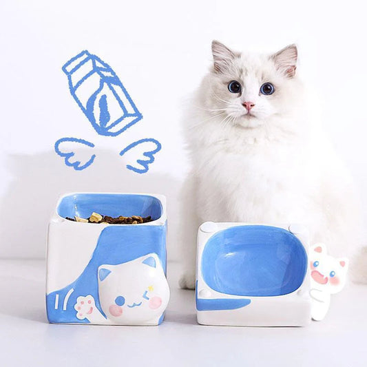 Multi-Functional Cat Bowl Set for Food & Water -KtKitty