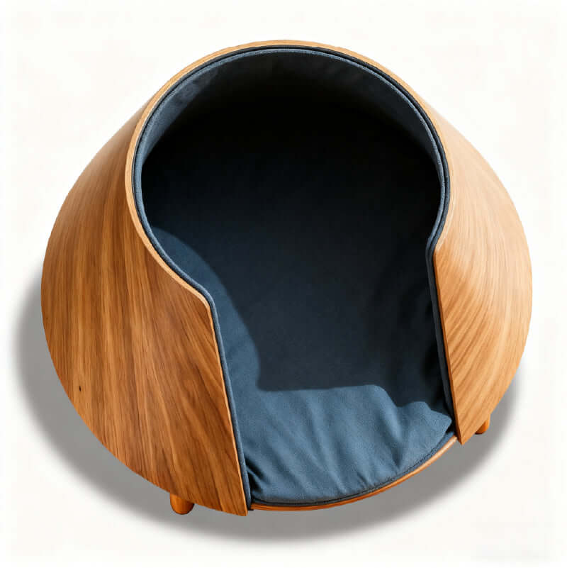 UFO Wooden Cat Bed – Eco-Friendly Solid Wood Cat Furniture