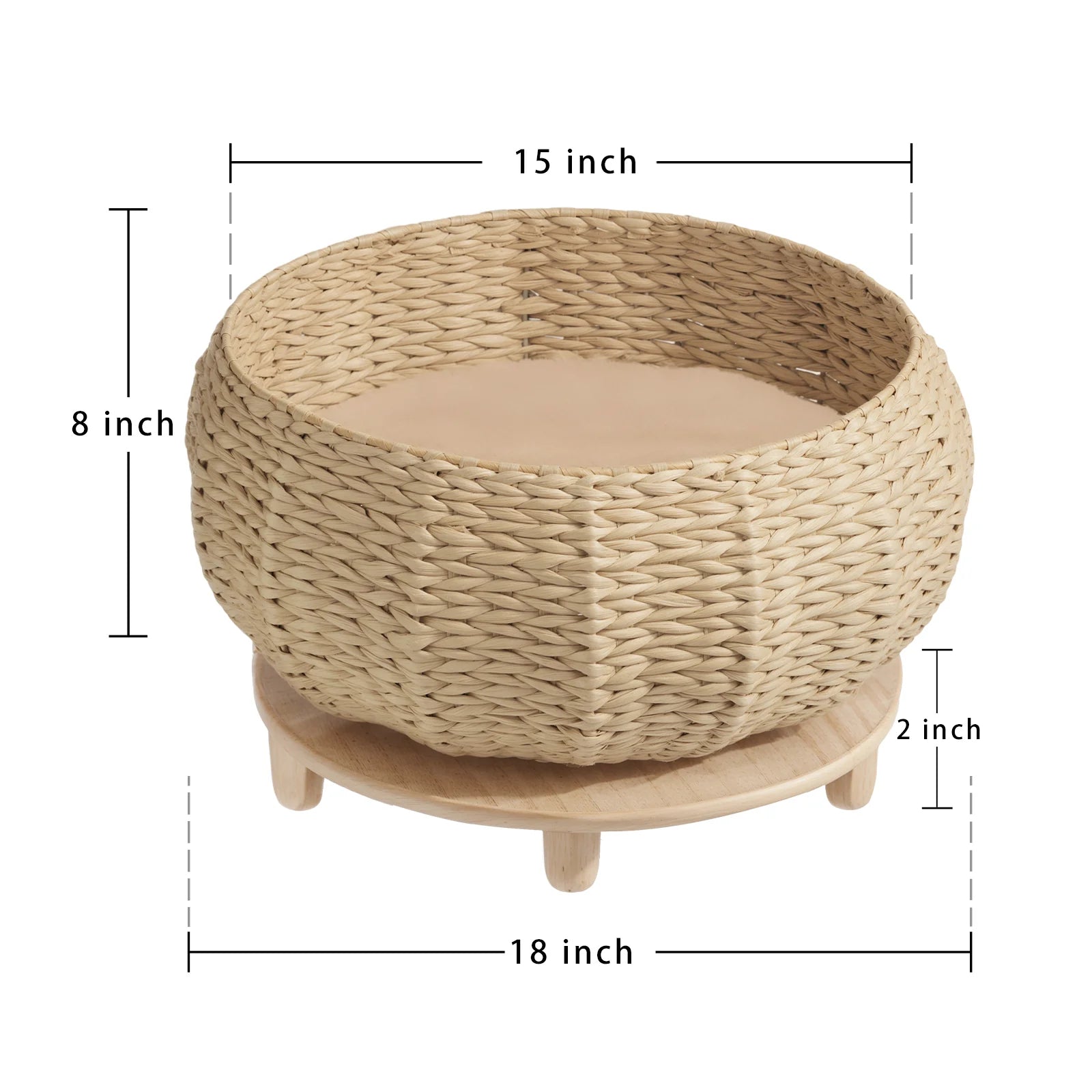 Close-up of smooth paper rope rattan cat bed - KtKitty