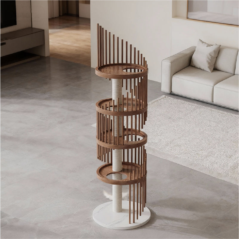 Spiral Solid Wood Cat Tree — Safe, Strong, and Fun for Cats