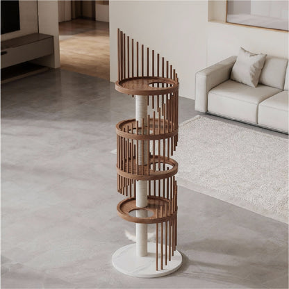 Spiral Solid Wood Cat Tree — Safe, Strong, and Fun for Cats