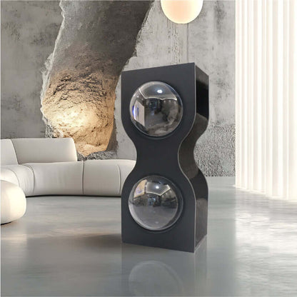 Hourglass Cat Tree for Indoor Cats – Multi-Level Sisal & Acrylic Condo in a modern living room setting.