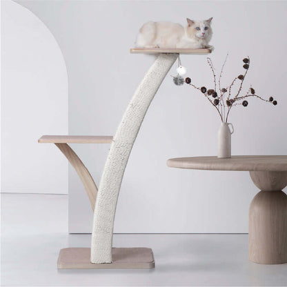 Solid Wood Cat Tree for indoor cats, stylish design with climbing space, perfect for modern homes.