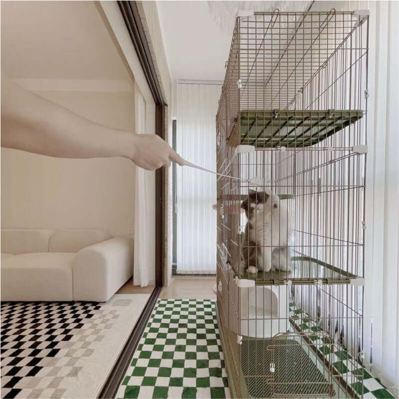 Luxury Space-Themed Cat House — Safe Multi-Level Home for Indoor Cats in a modern interior setting.