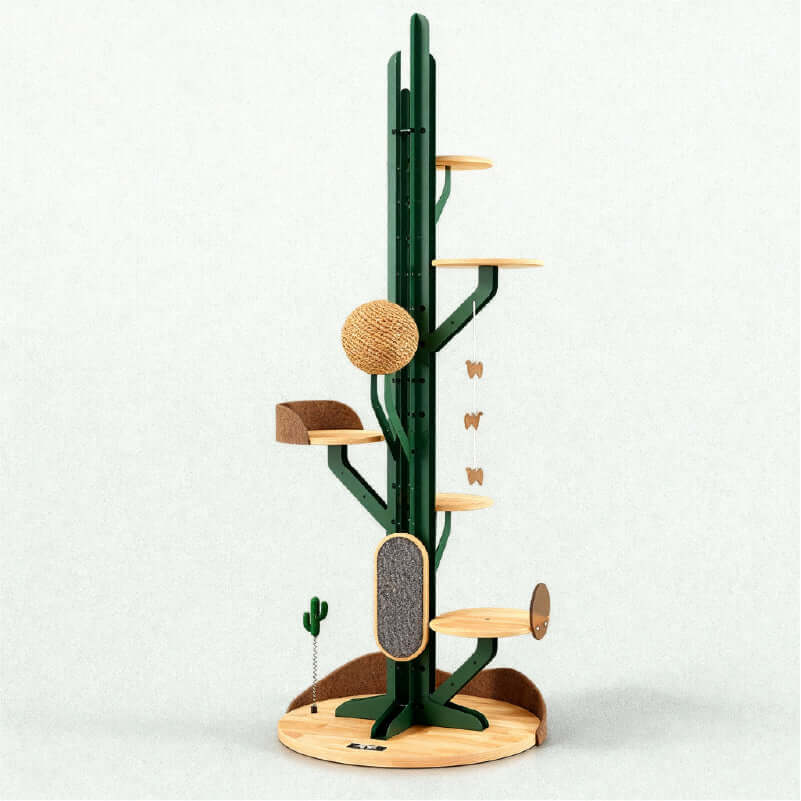 Sturdy DIY Cactus Cat Tree featuring modular design, scratching posts, and platforms for multi-cat families.