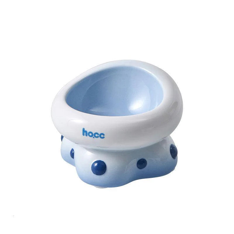 Elevated Cat Bowl with Rounded Lip for Comfortable Feeding -KtKitty