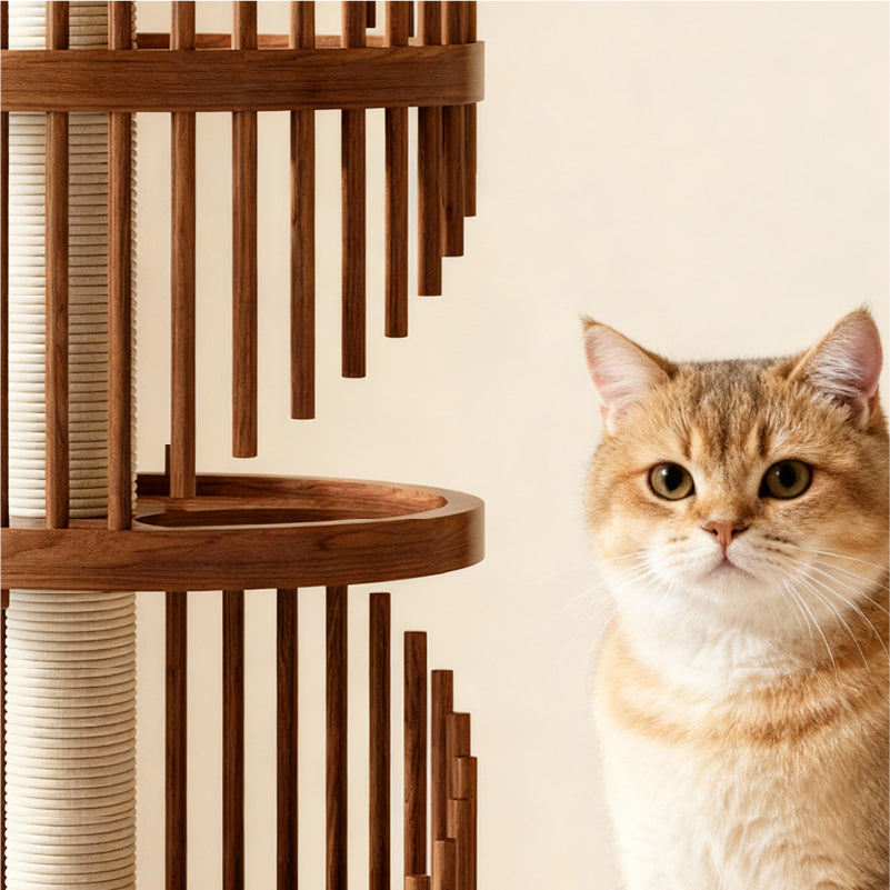 Spiral Solid Wood Cat Tree — Safe, Strong, and Fun for Cats