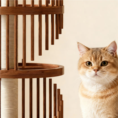 Spiral Solid Wood Cat Tree — Safe, Strong, and Fun for Cats