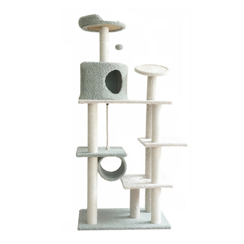Fun and Cozy Cat Tree for Large Cats with multiple levels and scratching posts for climbing and play.