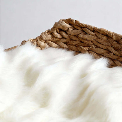 Cream Cat Climbing Frame with Woven Sisal Rope plush fabric detail with woven sisal texture