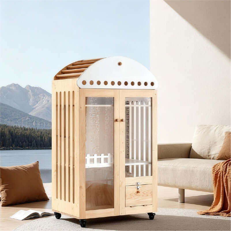 Large Wooden Cat Villa House