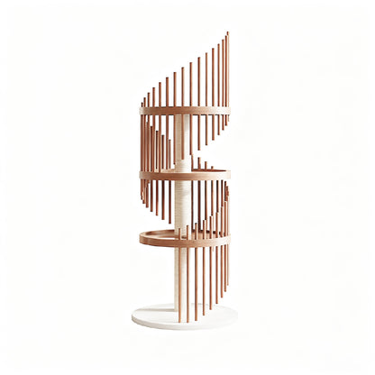 Spiral Solid Wood Cat Tree — Safe, Strong, and Fun for Cats