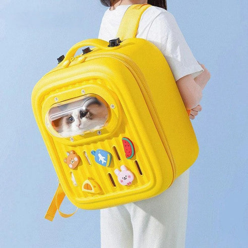 Cartoon Cat Carrier Backpack full view -ktkitty