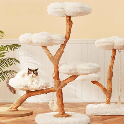 Clouds Deluxe Solid Wood Cat Tree ¨C Stylish Climbing Frame for Cats -KtKitty