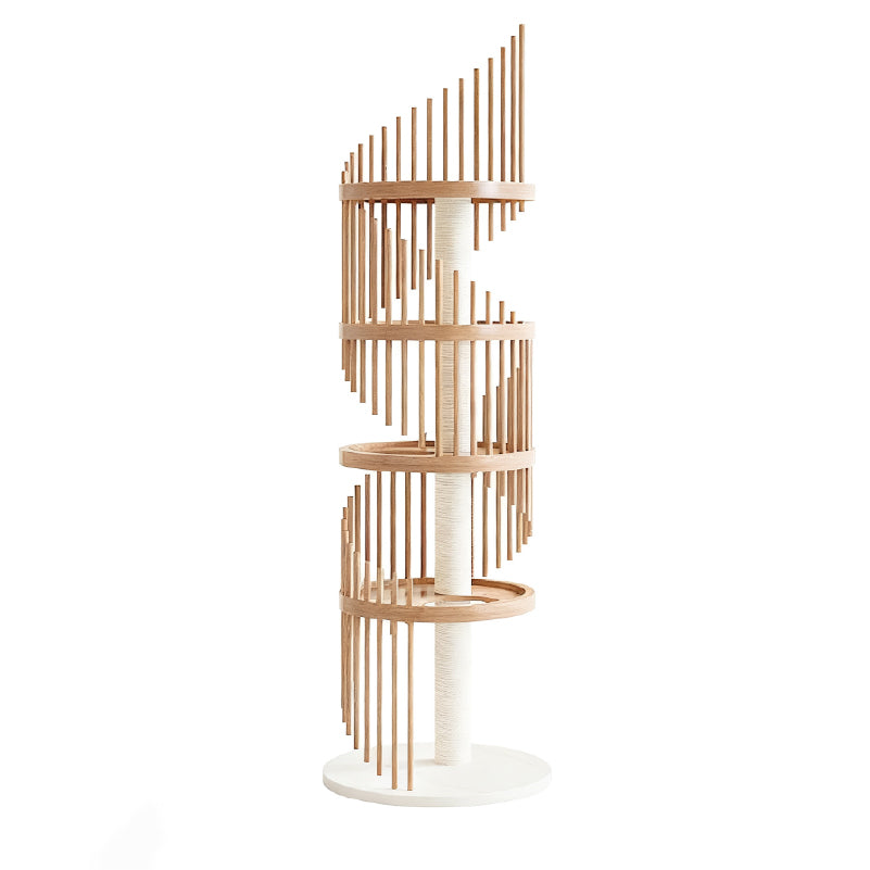 Spiral Solid Wood Cat Tree — Safe, Strong, and Fun for Cats