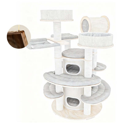 Luxury Multi-Level Cat Tower for Indoor Cats with multiple levels and soft resting areas for climbing and relaxing.