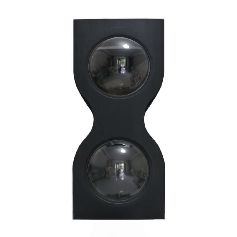 Hourglass Cat Tree for Indoor Cats – Multi-Level Sisal & Acrylic Condo with two round acrylic nesting areas.