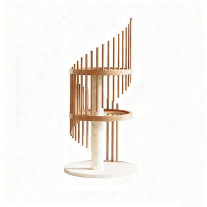 Spiral Solid Wood Cat Tree — Safe, Strong, and Fun for Cats