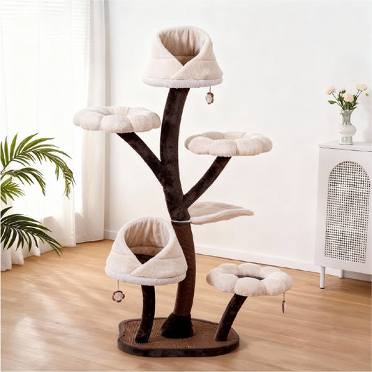 Modern Flower Cat Tree – Strong, Cute, and Fun for Your Cat