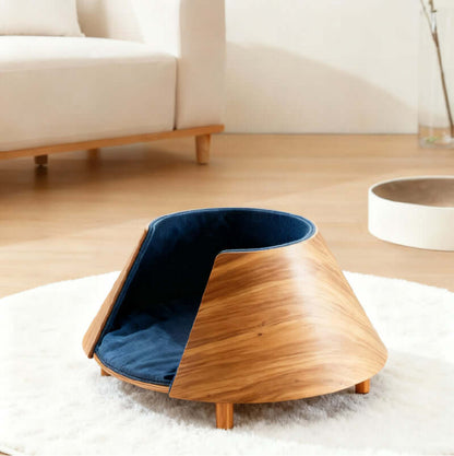 UFO Wooden Cat Bed – Eco-Friendly Solid Wood Cat Furniture