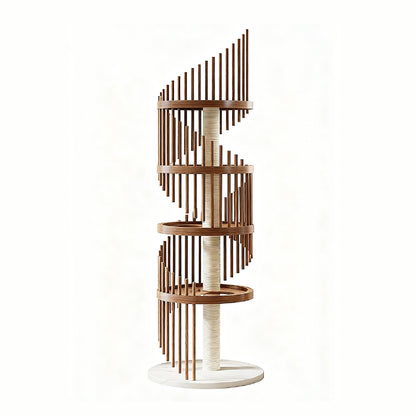 Spiral Solid Wood Cat Tree — Safe, Strong, and Fun for Cats