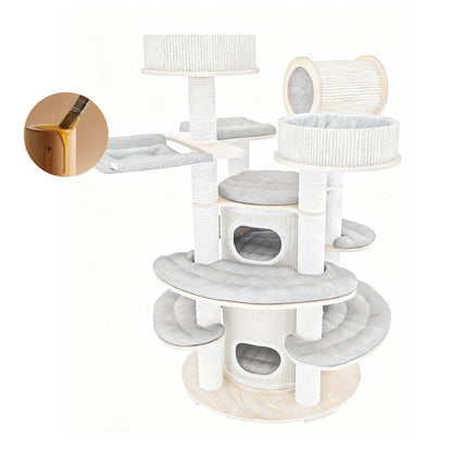 Luxury Multi-Level Cat Tower for Indoor Cats with soft resting areas and strong structure for climbing and exploring.