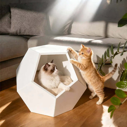 Multipurpose Wooden Cat House – Modern Furniture for You and Your Cat