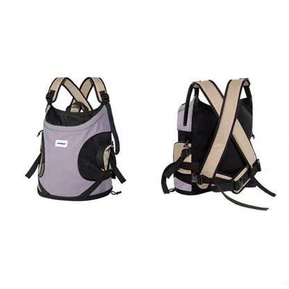 Luxury Cat Carrier Backpack – Breathable Front Pack for Travel & Daily Use, showcasing stylish design and adjustable straps.