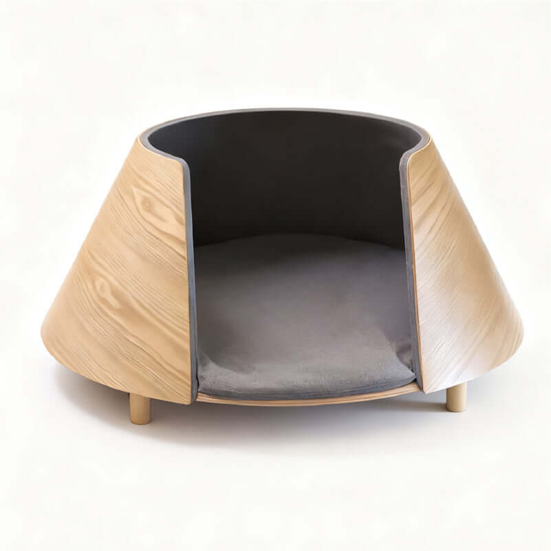 UFO Wooden Cat Bed – Eco-Friendly Solid Wood Cat Furniture
