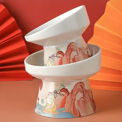 High-Temperature Glazed Ceramic Cat Bowl, Long-Lasting Color -KtKitty