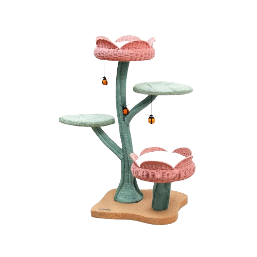 Yellow Tulip Cat Tree ¨C Sturdy and Elegant Design -KtKitty