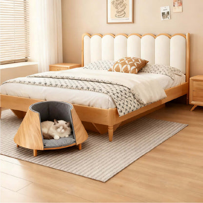 UFO Wooden Cat Bed – Eco-Friendly Solid Wood Cat Furniture