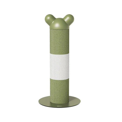 Single Vertical Cat Scratcher for Active Cats designed for scratching and climbing, featuring a fun bear-like top.