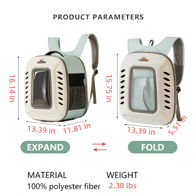 Description: Features adjustable straps for a customizable fit, ensuring maximum comfort for both you and your cat during travel.