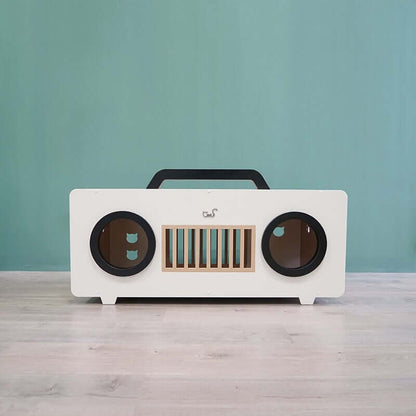 Hidden drawer provides convenient storage without taking extra space.