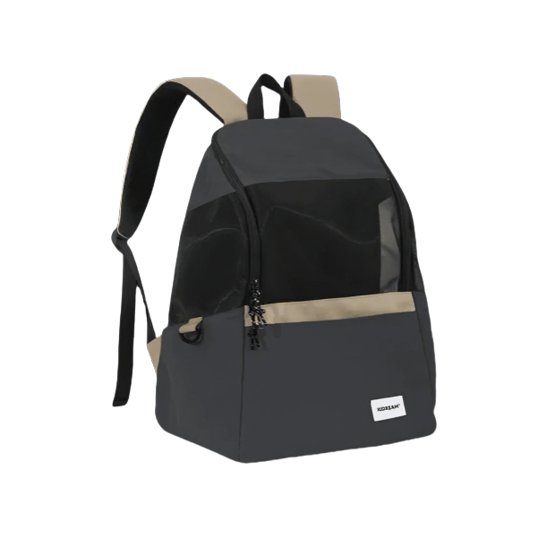 Lightweight cat front carrier backpack with breathable mesh panels, worn on the chest, ideal for walks, travel, or vet visits.