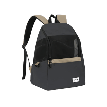 Lightweight cat front carrier backpack with breathable mesh panels, worn on the chest, ideal for walks, travel, or vet visits.