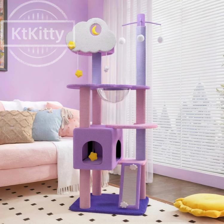 Multi-Function Cat Tree with Fun Playgrounds-Moonlight Cat Tree -KtKitty