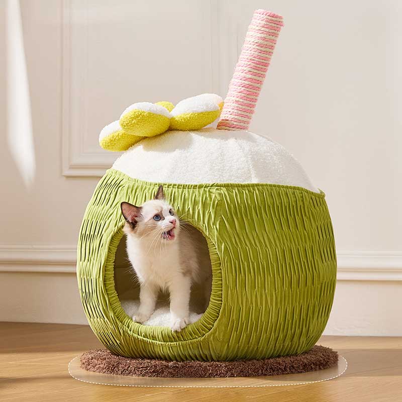Cozy Coconut Cat Cave Bed