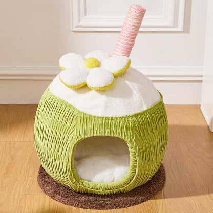 Cozy Coconut Cat Cave Bed