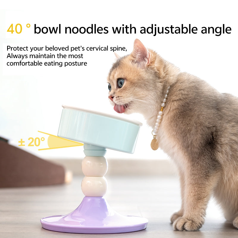 Supports natural eating posture with a gentle tilt, protecting cat’s neck and spine.
