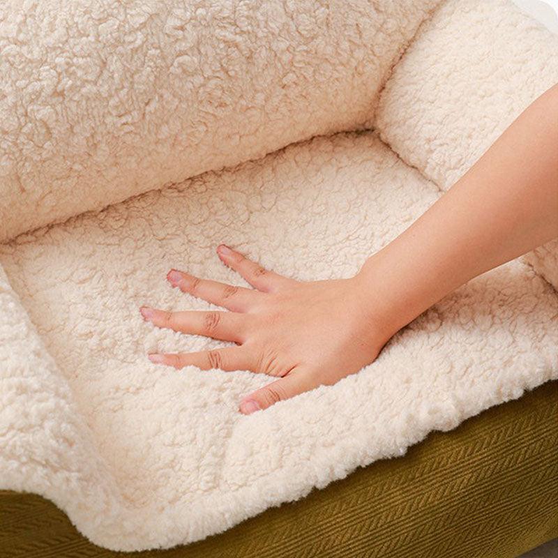 Close-up of soft foam cushion on pet sofa - KtKitty