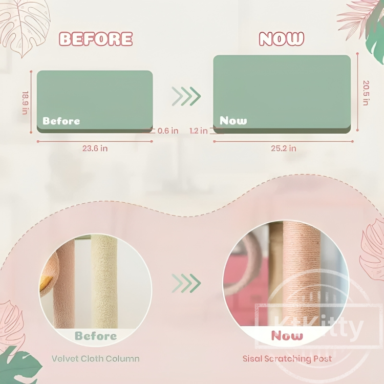 Sisal-Wrapped Scratching Posts for Healthy Claw Maintenance-Wonderland Cat Tree -KtKitty