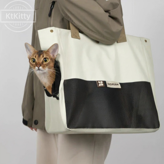 World's lightest cat carrier at 0.97lb (0.44kg) with airline-approved dimensions 14"×6"×14" (36×16×35cm)